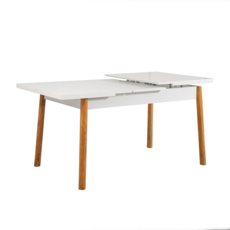 Mesa de comedor extensible Santiago Masa pino atlántico blanco