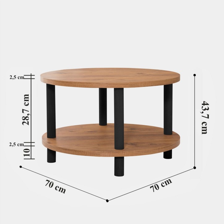 Mesa de centro Roby pino atlántico negro