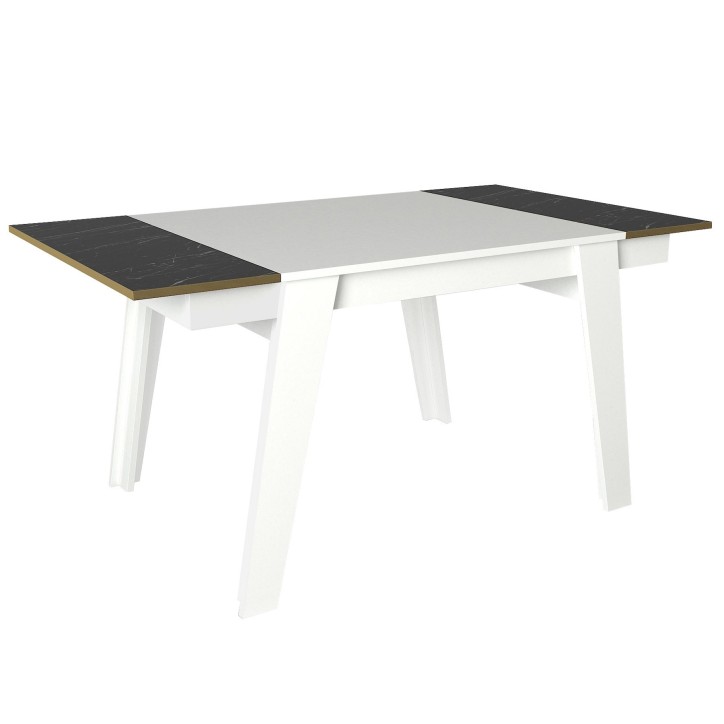 Mesa comedor Ravenna dorado blanco negro