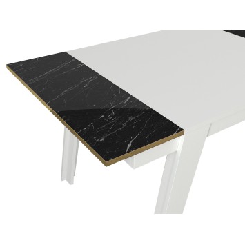 Mesa comedor Ravenna dorado blanco negro - 804TRH4205