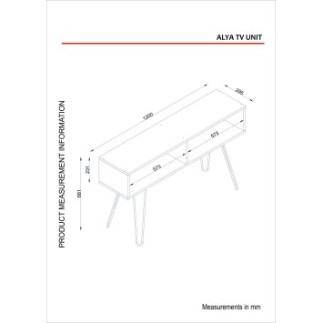 Mueble TV Alya negro mármol - 756FRN3065