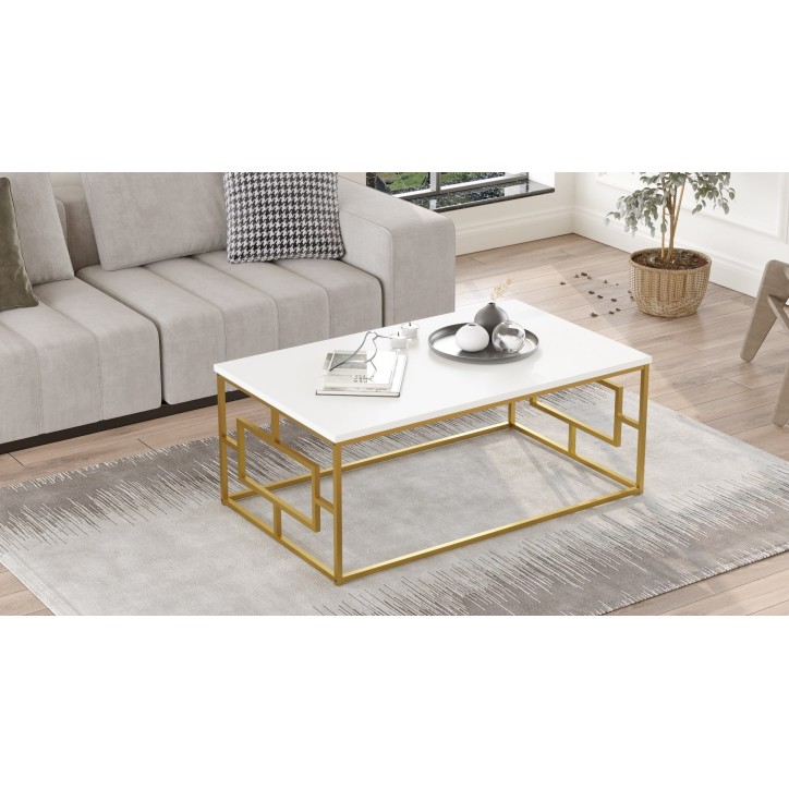 Mesa de centro VG12-W dorado blanco