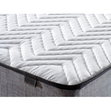 Cama individual colchón base y cabecero Silver-(90 x 190) gris - 480NRN2859