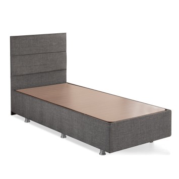 Cama individual colchón base y cabecero Silver-(90 x 190) gris - 480NRN2859