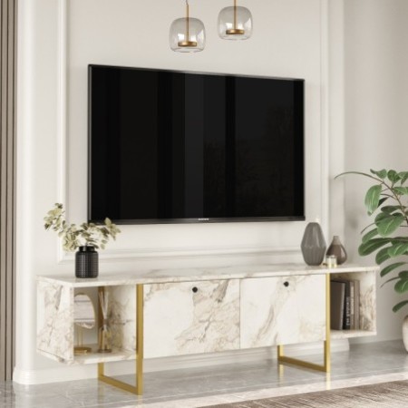 Mueble TV VG30-GE dorado blanco