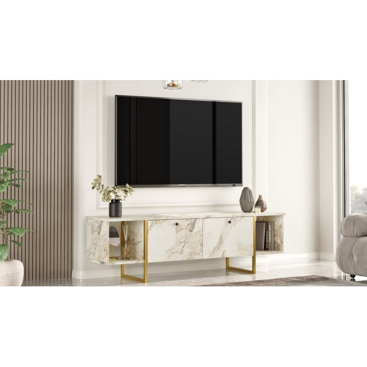 Mueble TV VG30-GE dorado blanco