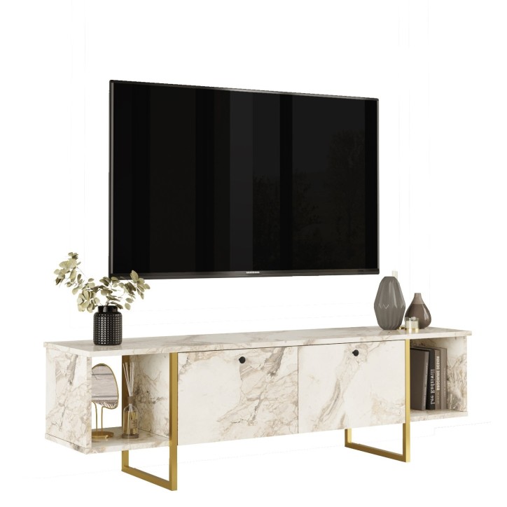 Mueble TV VG30-GE dorado blanco