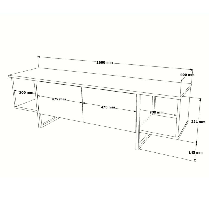 Mueble TV VG30-GE dorado blanco