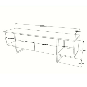 Mueble TV VG30-GE dorado blanco - 956LCS1684