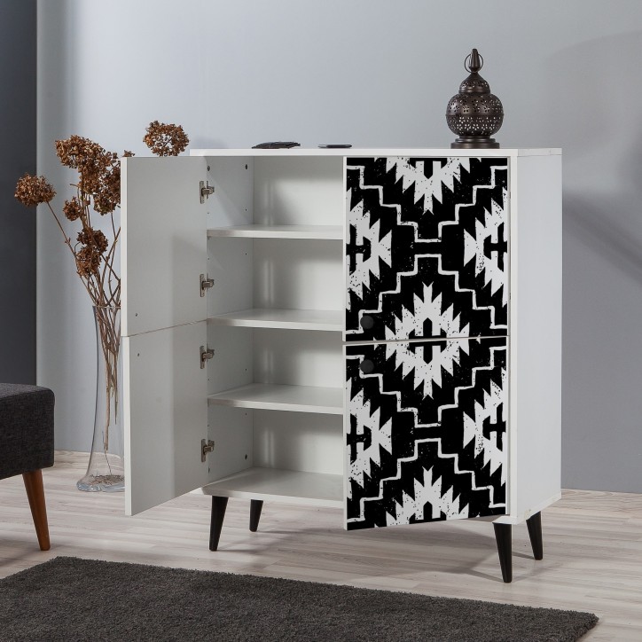 Mueble auxiliar Multilüx Swan blanco negro