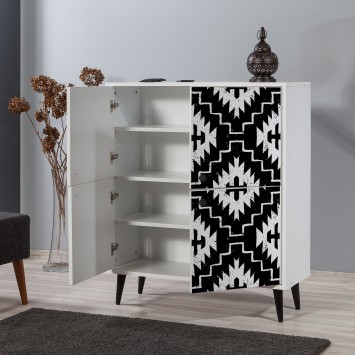 Mueble auxiliar Multilüx Swan blanco negro - 869VEL3989