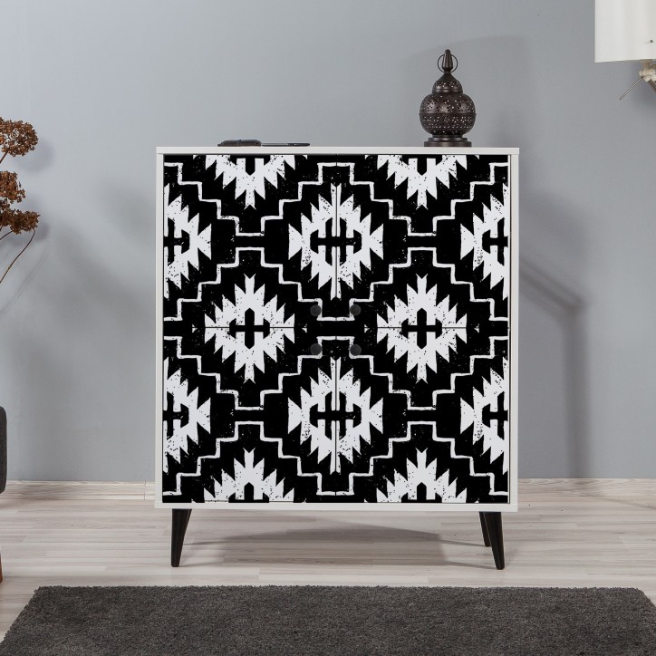 Mueble auxiliar Multilüx Swan blanco negro