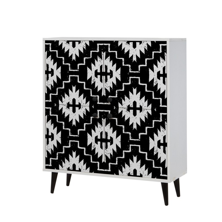 Mueble auxiliar Multilüx Swan blanco negro