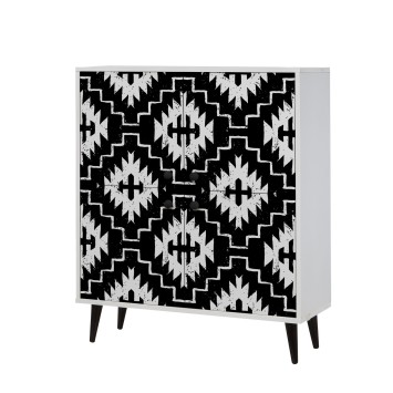 Mueble auxiliar Multilüx Swan blanco negro - 869VEL3989