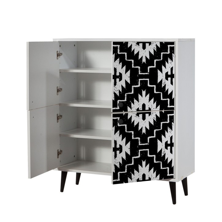 Mueble auxiliar Multilüx Swan blanco negro