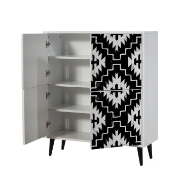 Mueble auxiliar Multilüx Swan blanco negro - 869VEL3989