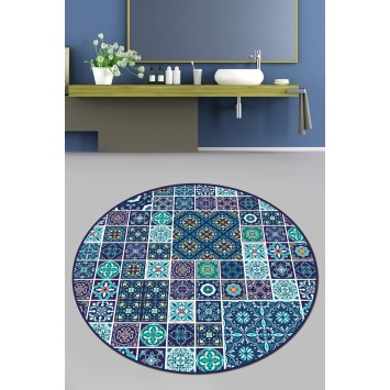 Alfombra de baño Carres Bleus (80 cm) multicolor