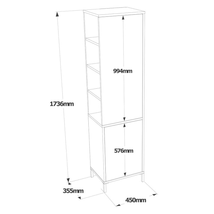 Mueble auxiliar VI1-WK blanco nogal