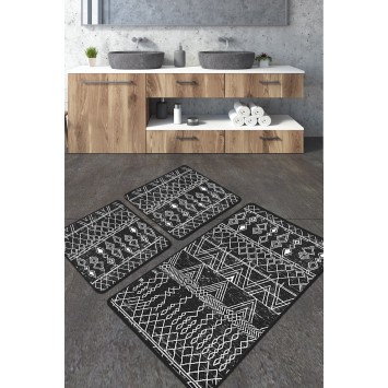 Alfombra de baño Set (2 piezas) Straordinario Black Djt  antracita negro blanco