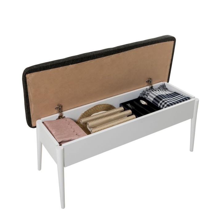 Set mesa comedor extensible y sillas (5 piezas) Vina antracita blanco