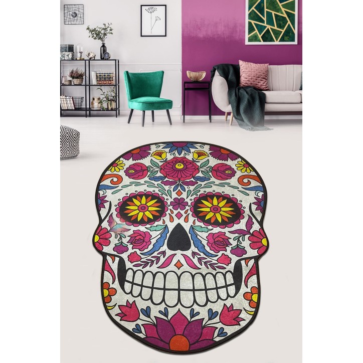 Alfombra de baño Skull Djt (150 x 240) multicolor