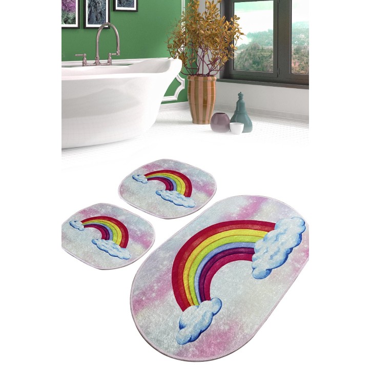 Alfombra de baño Set (3 piezas) Leno Djt multicolor