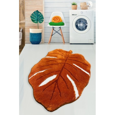 Alfombra de baño Frunze  blanco naranja