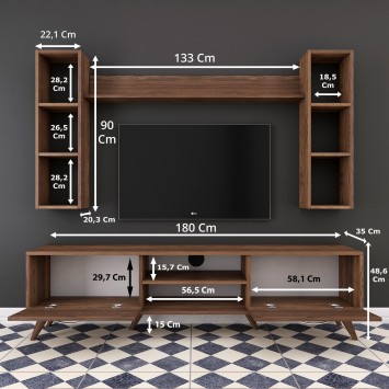 Mueble TV con estante M5-240 nogal - 893RAN1381