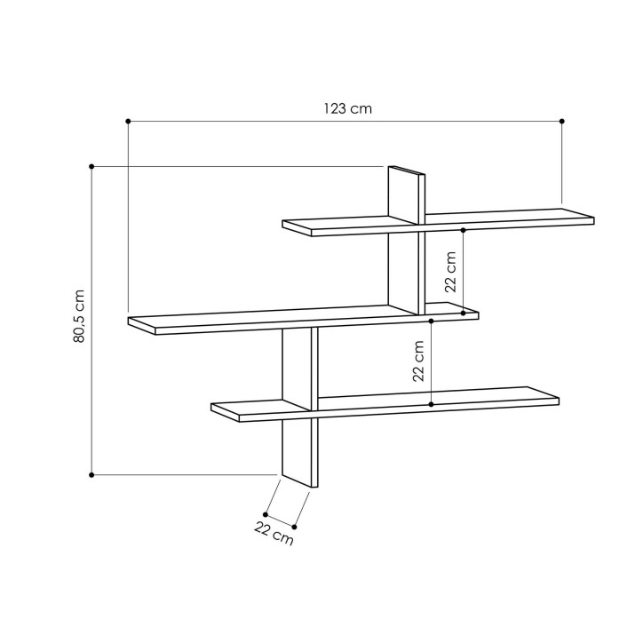 Estante de pared Leo roble