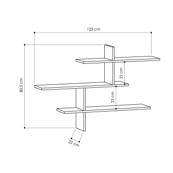 Estante de pared Leo roble - 776HMS1731