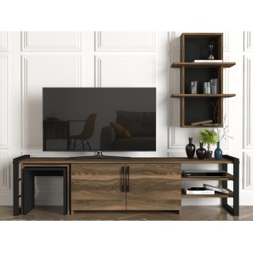 Mueble TV con estante Epica negro nogal - 804TRH3052