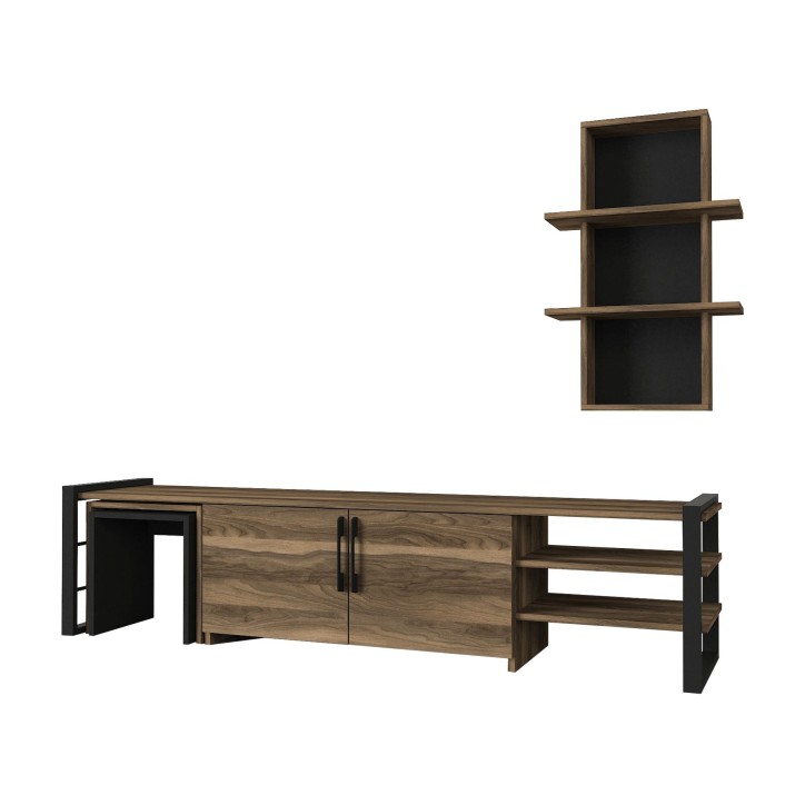 Mueble TV con estante Epica negro nogal