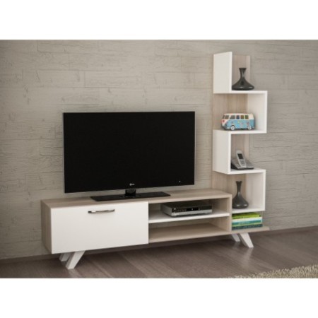 Mueble TV con estante Ceren córdoba blanco