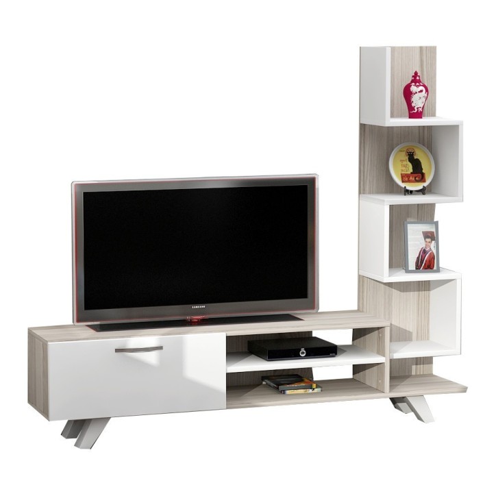 Mueble TV con estante Ceren córdoba blanco