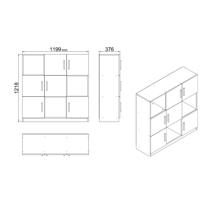 Mueble auxiliar VO7-BA antracita nogal