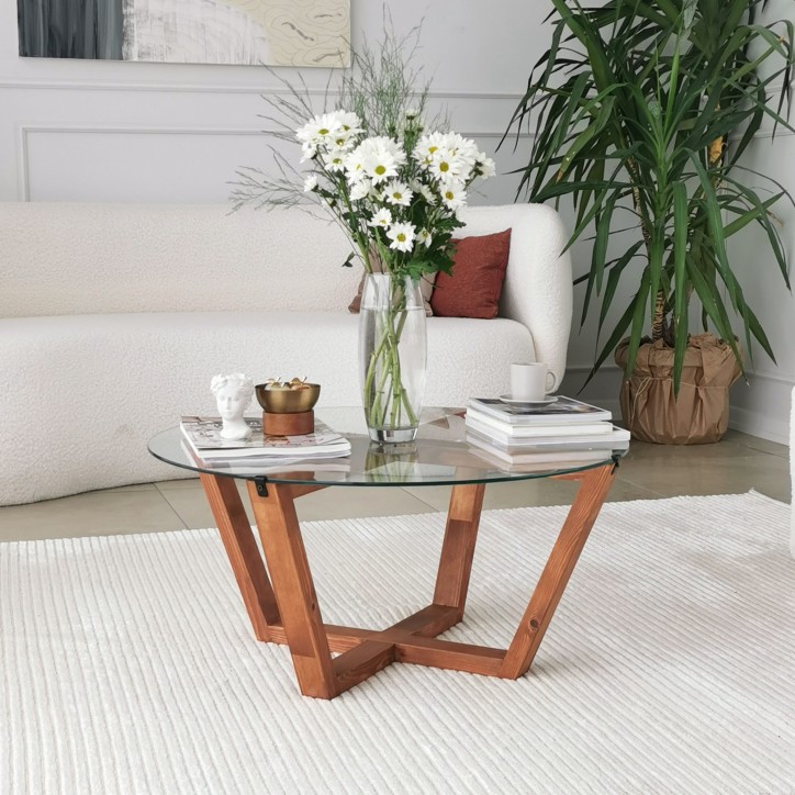 Mesa de centro Lotus madera natural