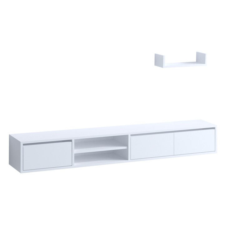 Mueble TV con estante Alcor blanco