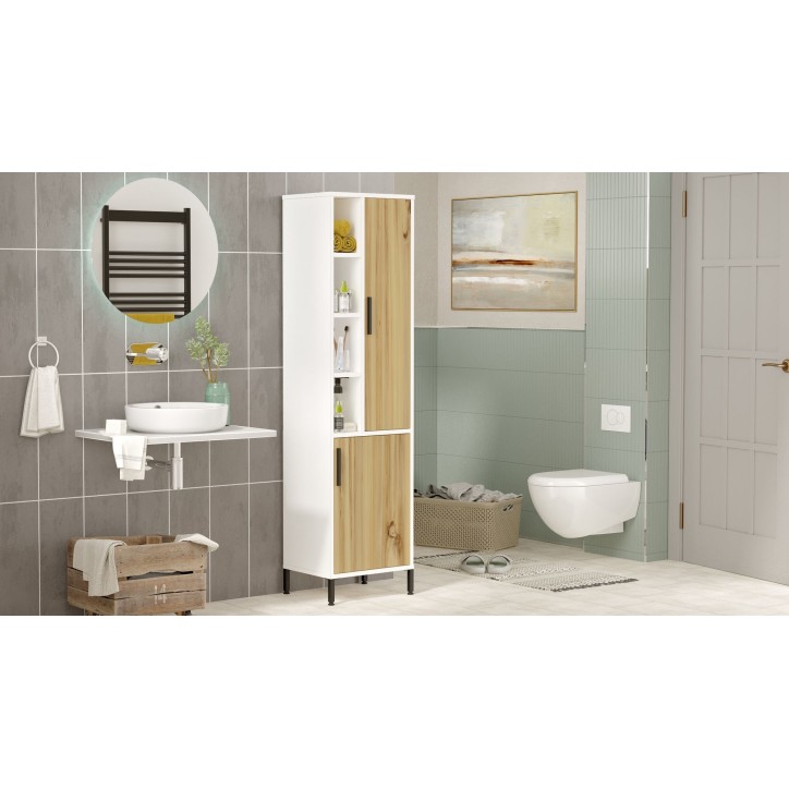 Mueble auxiliar VI2-WK blanco nogal