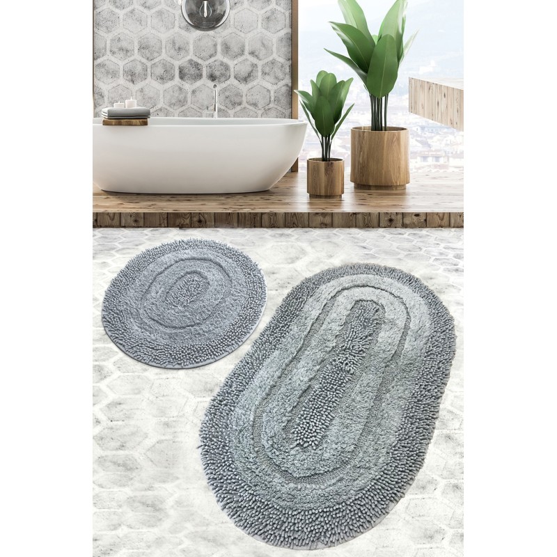 Alfombra de baño Set (2 piezas) Macoroni  gris