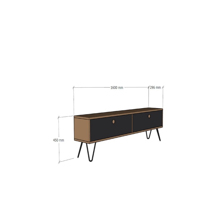 Mueble TV Side pino atlántico negro