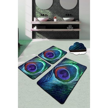 Alfombra de baño Set (3 piezas) Peacock multicolor