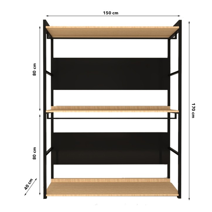 Armario Perpa-L650 roble negro