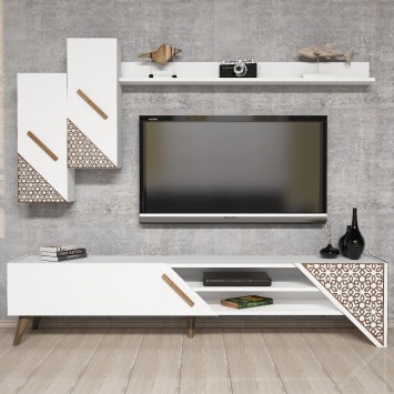 Mueble TV con estante Beril blanco - 845HCT3001