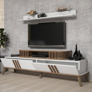 Mueble TV con estante Eylül blanco - 845HCT3060