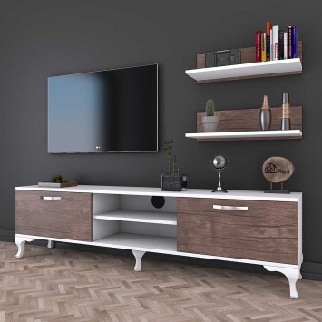 Mueble TV con estante A4-55 nogal blanco - 893RAN3113