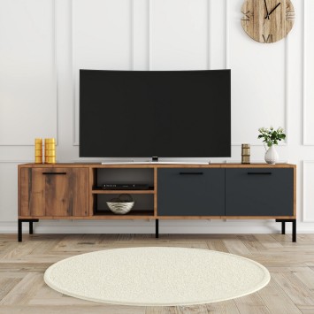 Mueble TV Aurora1590 antracita nogal - 389MZA1159