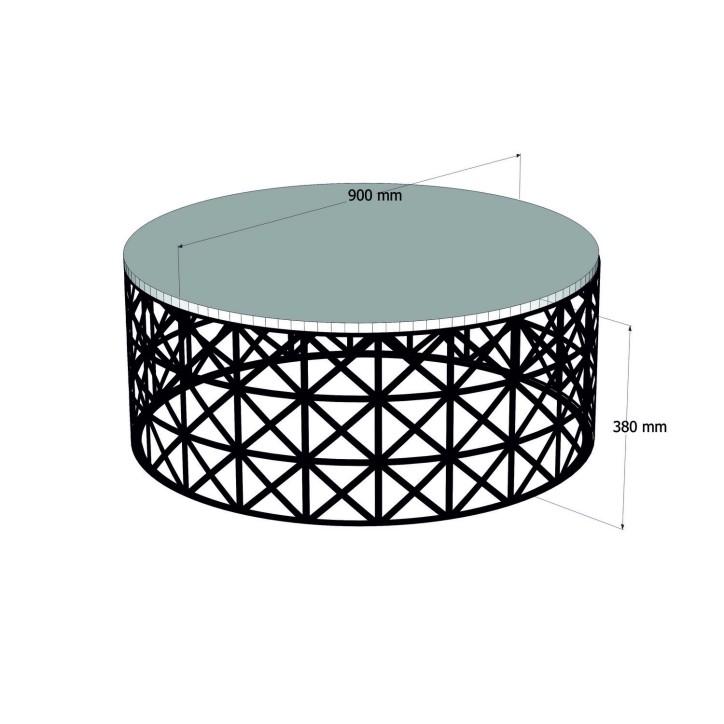 Mesa de centro Selin Metal Ferforje negro nogal