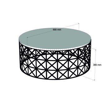 Mesa de centro Selin Metal Ferforje negro nogal - 845HCT5227