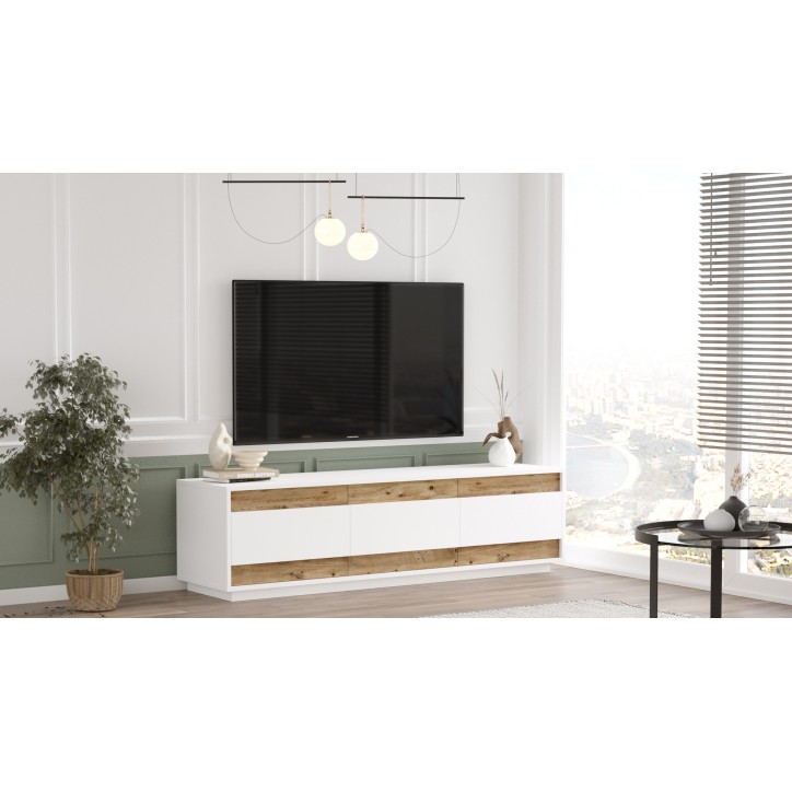 Mueble TV FR4-AW pino atlántico blanco