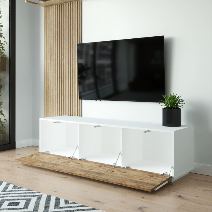 Mueble TV FR4-AW pino atlántico blanco